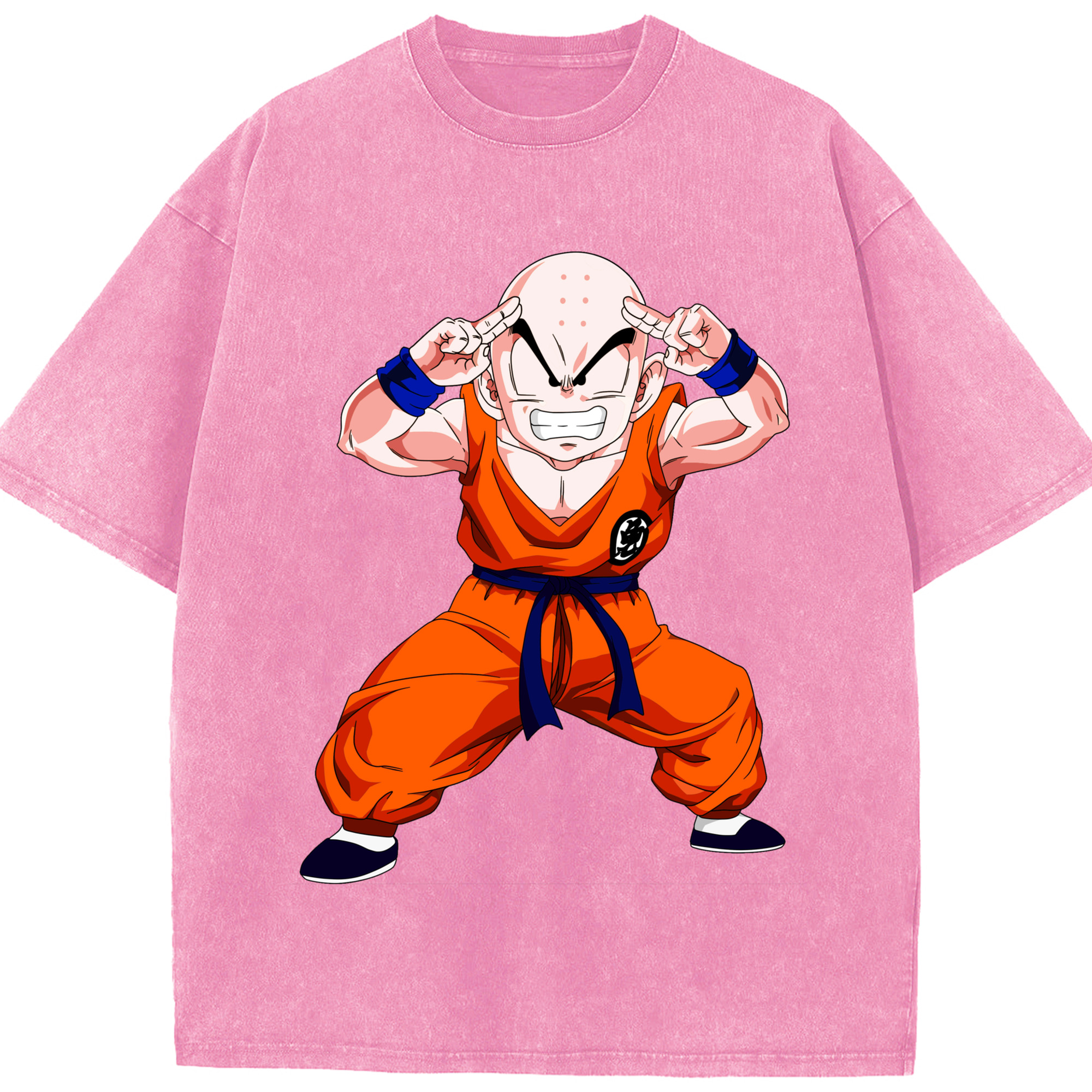 （画像用） ドラゴンボール クリリン DRAGON BALL krillin 綿100% ヴィンテージ風 半袖Tシャツ（フロントプリント）